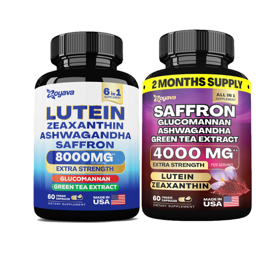 Ultimate Bundle: SightShield Lutein and Zeaxanthin Supplements 8000 MG and Saffron ZestyZen Blend - 4,000MG