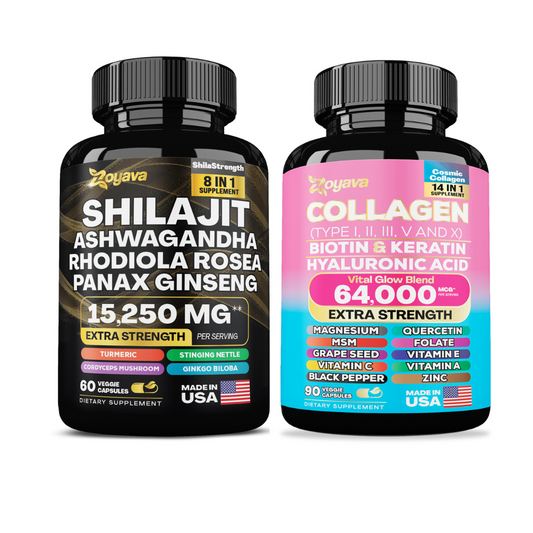 Empower Beauty & Vitality: Shilajit ShilaStrength Blend & Cosmic Collagen Fusion